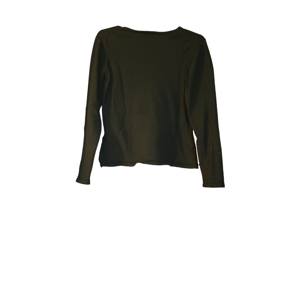 Halogen Sweater Womens XLarge Pullover V-Neck Black Merino (?) Wool Classic Warm